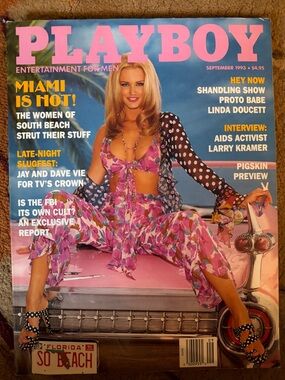 Playboy September 1993 Miami Is Hot Illustrated Linda Doucett Larry Kramer